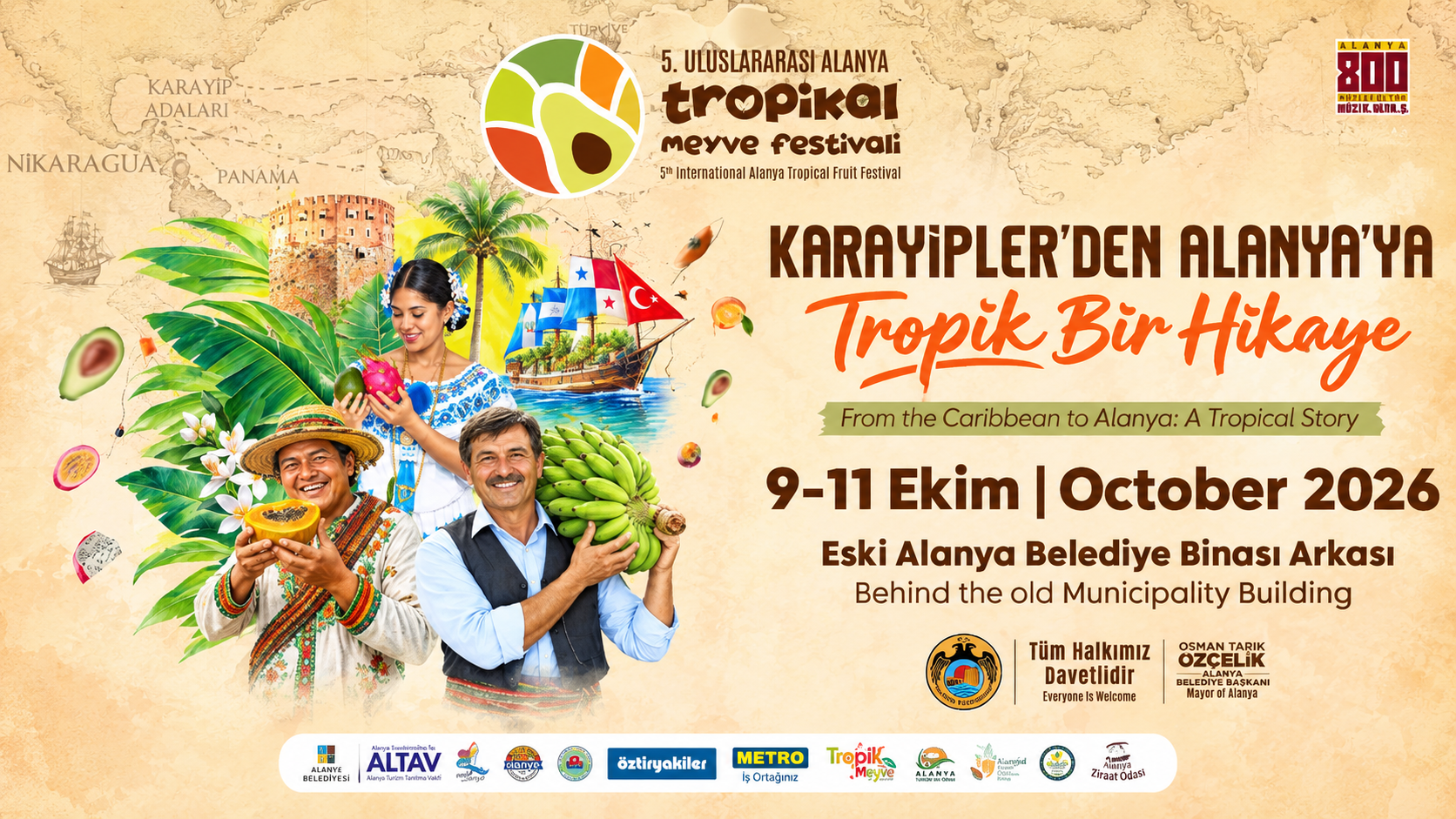 ALANYA’DA TROPİK MEYVE FESTİVALİ HEYECANI RENKLİ BULUŞMA 9 EKİM’DE BAŞLIYOR